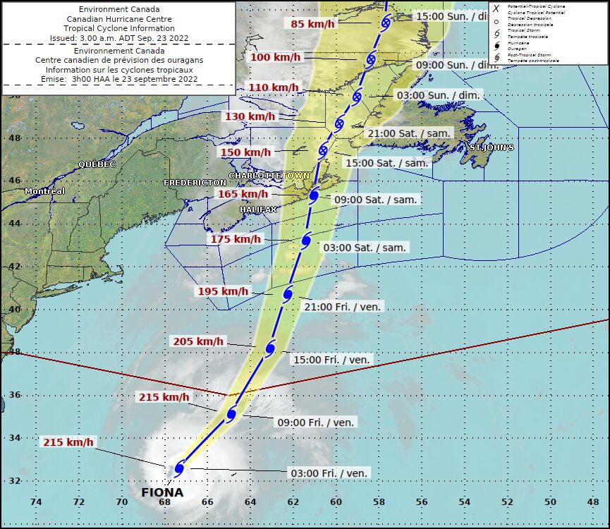 Dangerous hurricane Fiona expected to make a direct hit on Nova Scotia